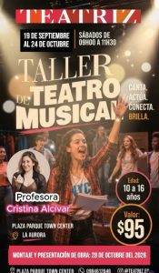 TEATRIZ ABRE TALLER DE TEATRO MUSICAL PARA NIÑOS Y ADOLESCENTES